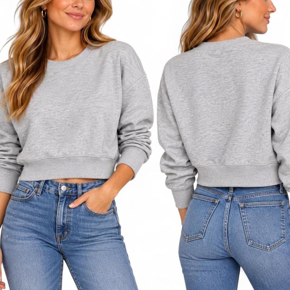 Rag & Bone medium gray cropped sweatshirt in a M